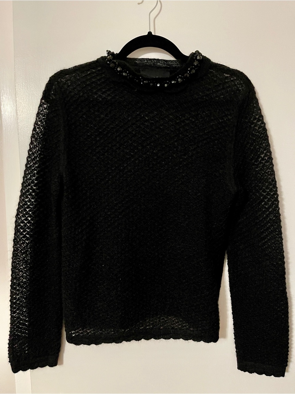 Simone Rocha Black Beaded Turtleneck Sweater